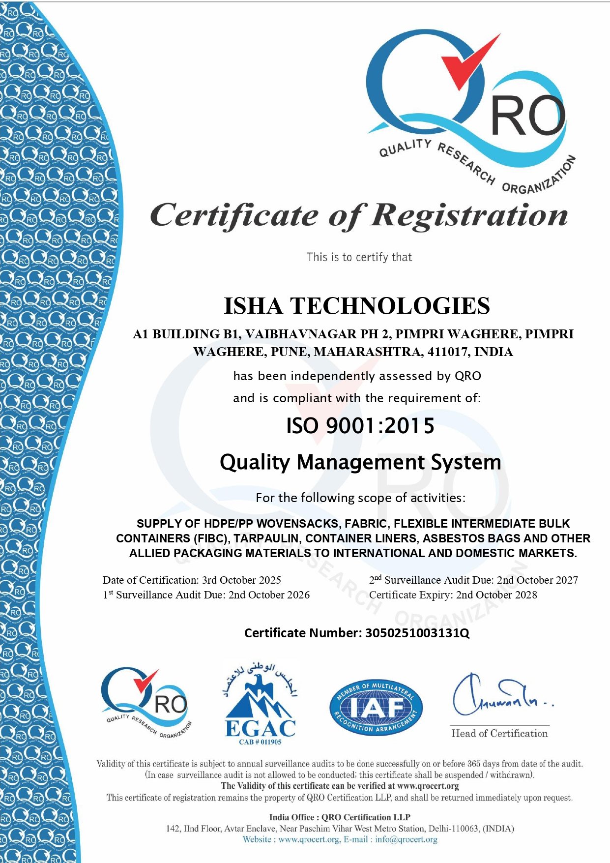 Registration Certificate